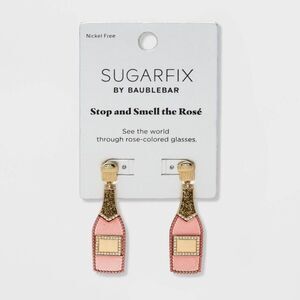 Sugarfix Stop and Smell the Rosé Earrings Wine Bottle Party Statement Earrings